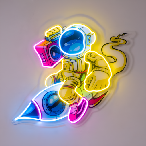 Astronauts in Space LED Neon Acrylic Artwork