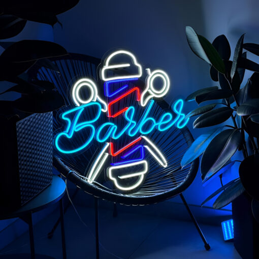 Barber Shop Logo LED Neon Sign - Wall Decor - maroc