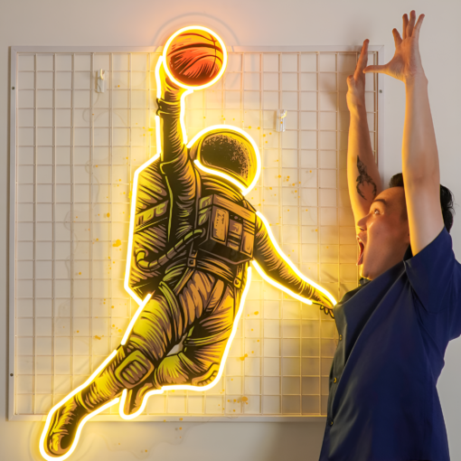 Basketball Shot Astronaut LED Neon Acrylic Artwork - maroc