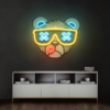 Cool Bear with Sunglasses LED Neon Acrylic Artwork - maroc