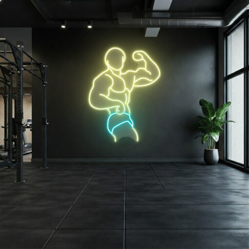 Bodybuilder Pose - GYM / Fitness Neon Sign - maroc