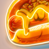 Cheesy Sausage Sandwich LED Neon Acrylic Artwork