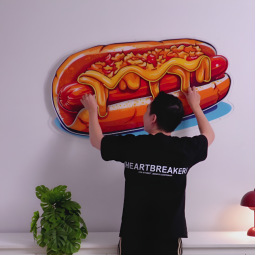 Cheesy Sausage Sandwich LED Neon Acrylic Artwork