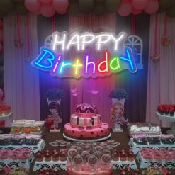 Colorful Happy Birthday Neon Sign - Neon Maroc