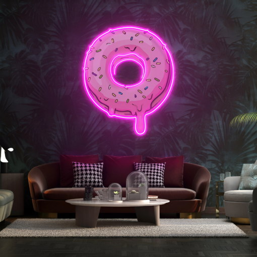 Pink Sprinkle Donut LED Neon Acrylic Artwork - maroc