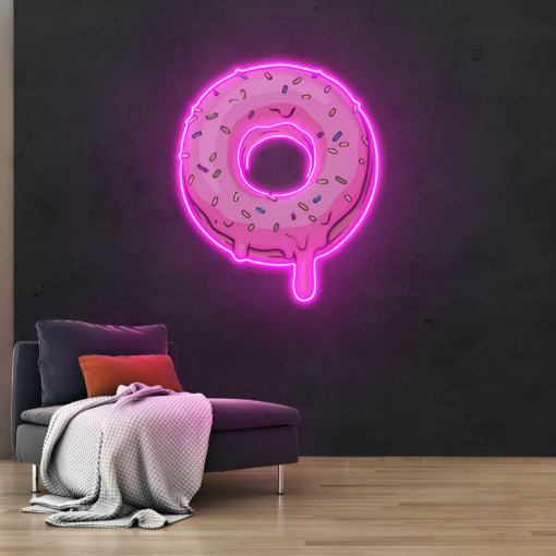 Pink Sprinkle Donut LED Neon Acrylic Artwork - maroc