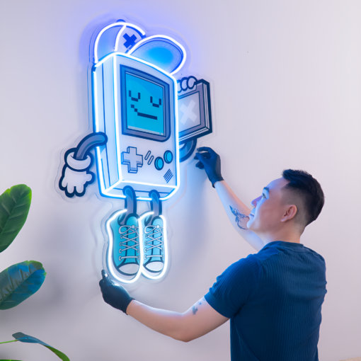 Gamer Gameboy LED Neon Acrylic Artwork - maroc