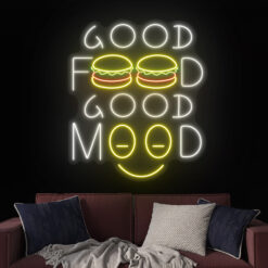 Good Food Good Mood Neon Sign - maroc