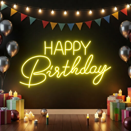 Happy Birthday Neon Sign - Neon Maroc