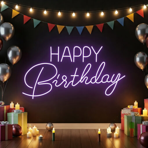 Happy Birthday Neon Sign - Neon Maroc