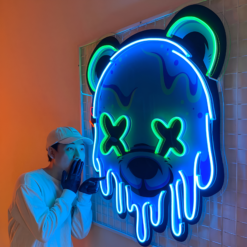 Ice Head Bear LED Neon Sign Acrylic Artwork - maroc