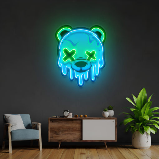 Ice Head Bear LED Neon Sign Acrylic Artwork - maroc