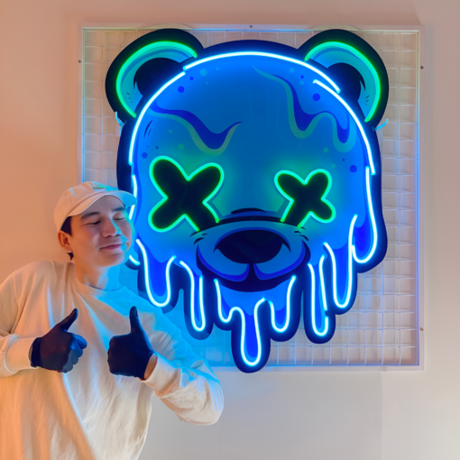 Ice Head Bear LED Neon Sign Acrylic Artwork - maroc