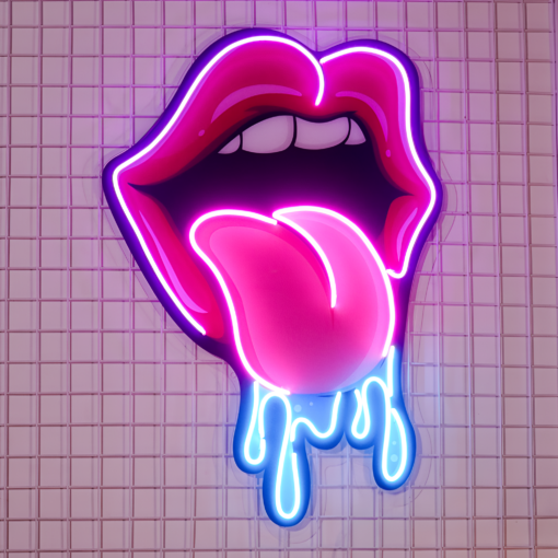 Dripping Lips Glow LED Neon Acrylic Artwork maroc