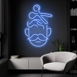 Man & Scissors - Barber Shop Neon Sign - maroc