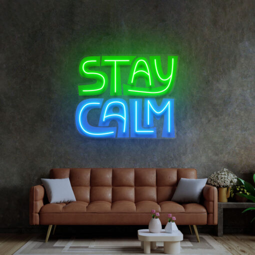 Panneau Néon – "Stay Calm" – Œuvre en Acrylique – Image 4