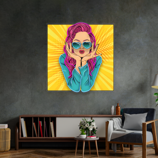 Woman Retro LED Neon Acrylic Artwork / Pop Art