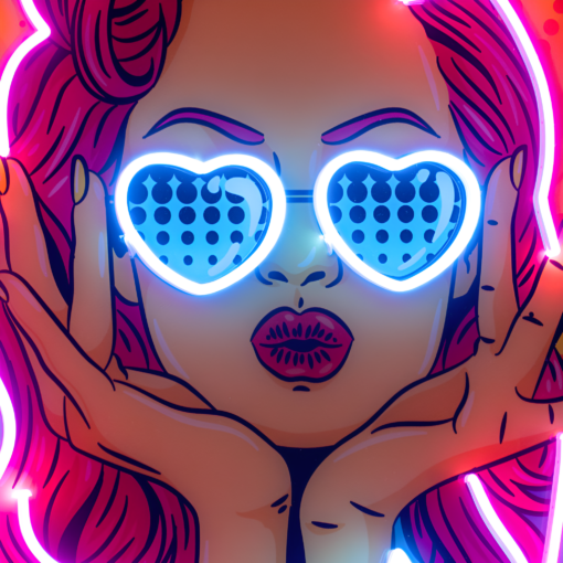 Woman Retro LED Neon Acrylic Artwork / Pop Art