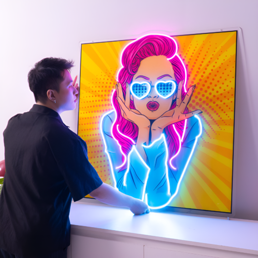 Woman Retro LED Neon Acrylic Artwork / Pop Art