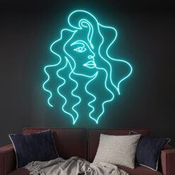 Woman With Flowing Hair Neon Sign - Beauty Decor - maroc