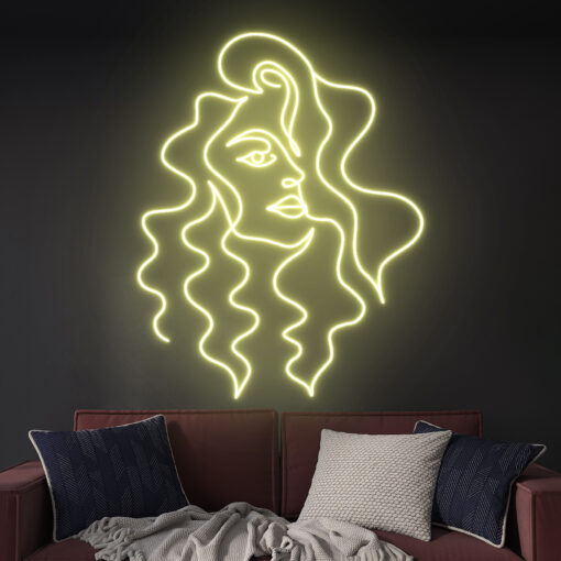 Woman With Flowing Hair Neon Sign - Beauty Decor - maroc