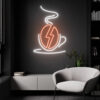 Coffee Bean in Coffee Cup Neon Sign - maroc - cafe shop decor