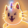 The Cute Flying Cat Unicorn LED Neon Acrylic Artwork - maroc