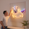 The Cute Flying Cat Unicorn LED Neon Acrylic Artwork - maroc