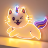 The Cute Flying Cat Unicorn LED Neon Acrylic Artwork - maroc