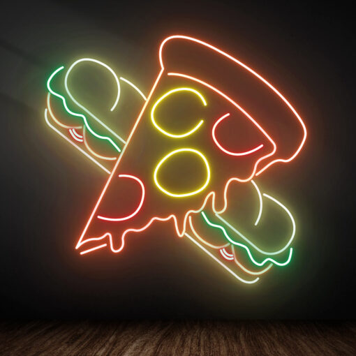 Pizza & Sandwich Neon Sign - maroc - restaurant decor