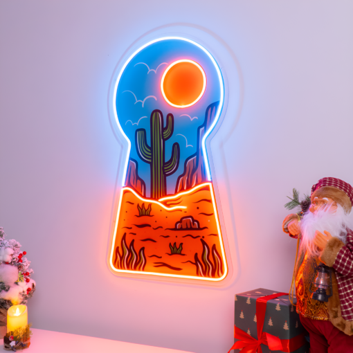 Red Desert LED Neon Acrylic Artwork - maroc