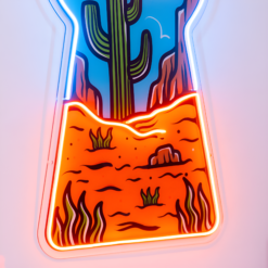 Red Desert LED Neon Acrylic Artwork - maroc