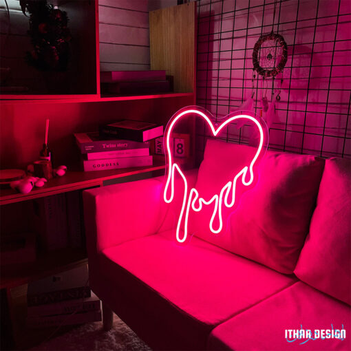 Dripping heart led neon sign - maroc