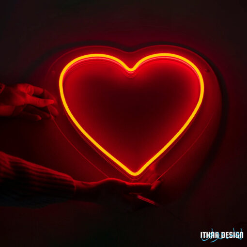 simple hear neon sign maroc