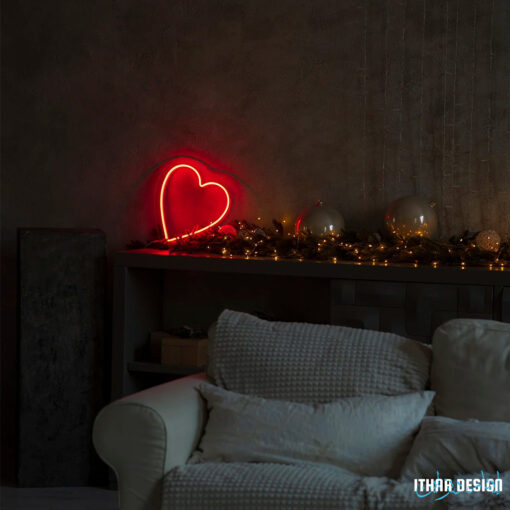 simple hear neon sign maroc