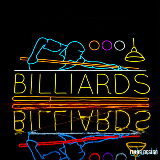 pool player billiards - maroc neon sign