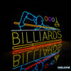 pool player billiards - maroc neon sign