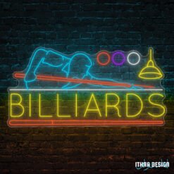 pool player billiards - maroc neon sign