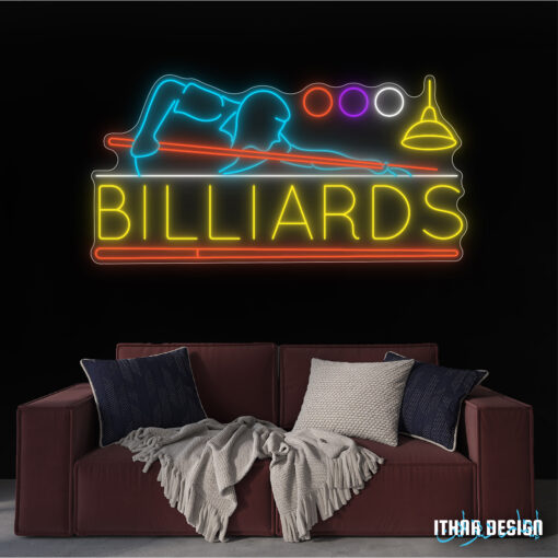 pool player billiards - maroc neon sign
