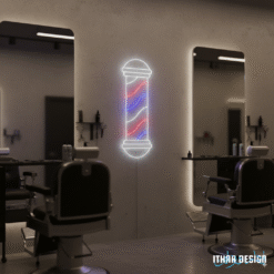Alternative view of Barber Pole Neon Sign for Barbershop – LED Wall Light Decoration