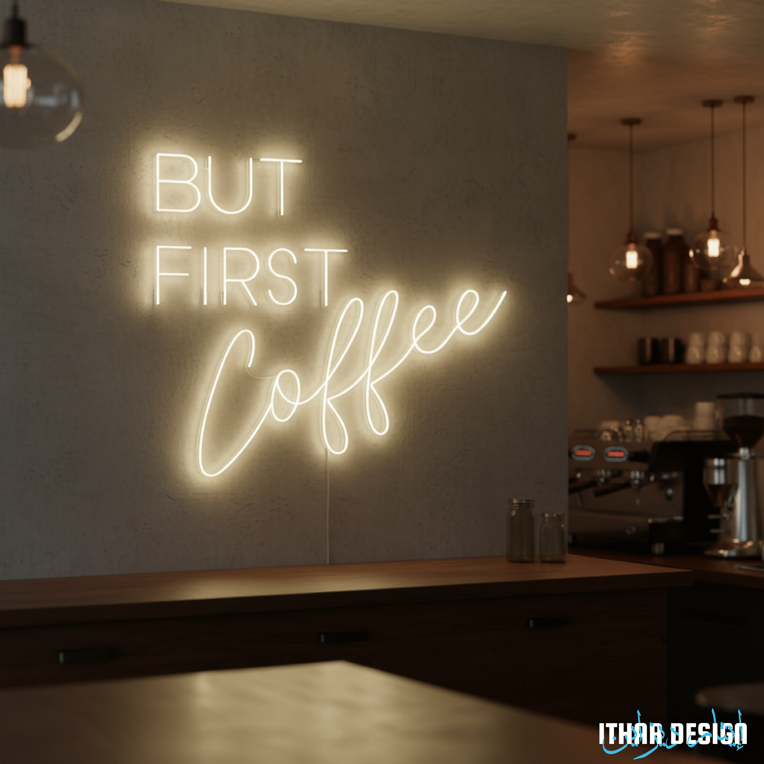 But First Coffee custom LED neon sign for cafés and home décor