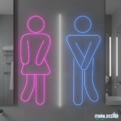 Custom LED Bathroom Neon Sign – His & Hers Restroom Light