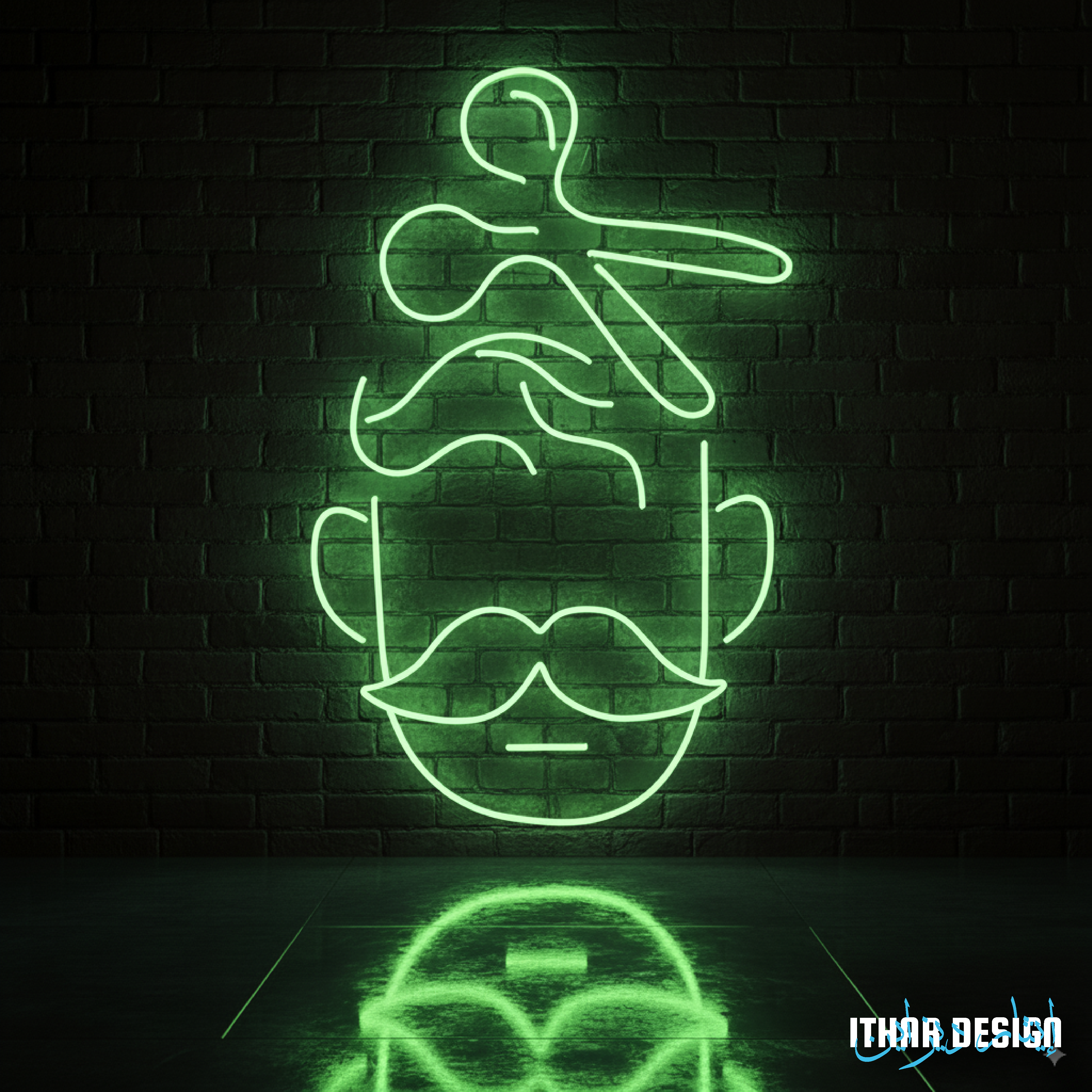 Man & Scissors Barber Shop Neon Sign – Custom LED Wall Light