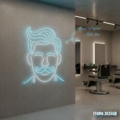 Alternative view of Mustache Man Neon Sign for Barbershops and Salons