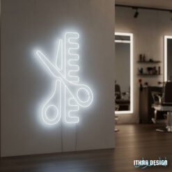 Custom LED Neon Sign for Barbershop Scissors and Comb