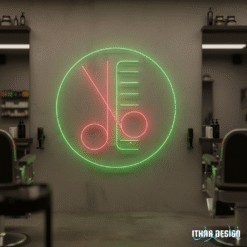 Scissors & Comb LED Neon Sign for Barbershop Decor