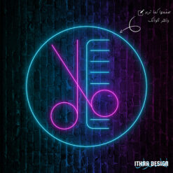 Alternative view of Scissors & Comb LED Neon Sign for Barbershop Decor