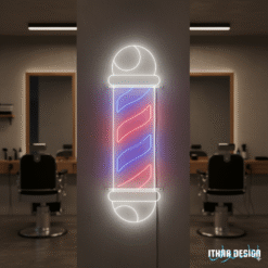 Barber Pole Neon Sign for Barbershop – LED Wall Light
