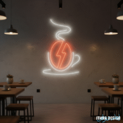 Coffee Beans in Cup LED Neon Sign for Café and Coffee Shop Decor