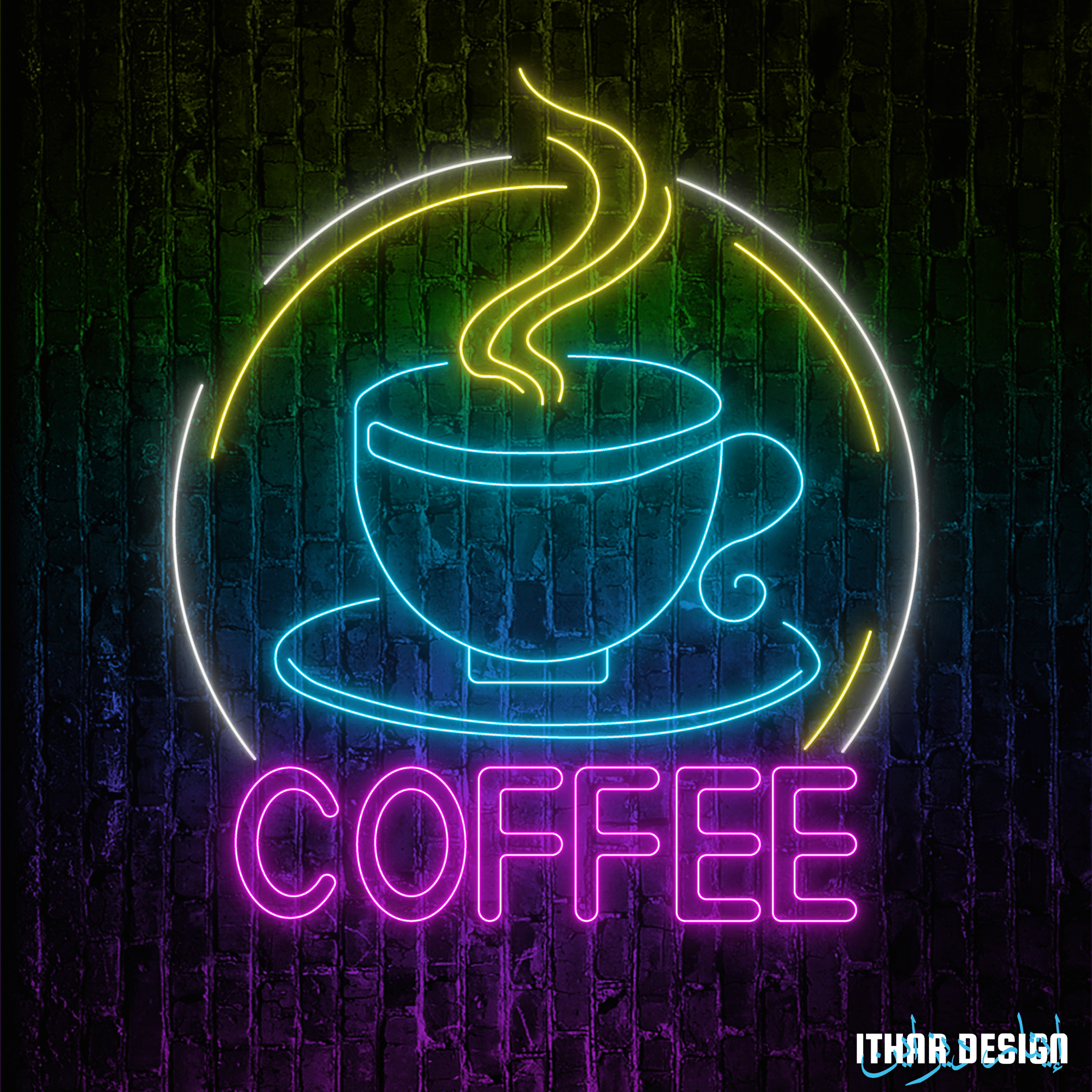 Alternative view of Custom Coffee Shop Logo LED Neon Sign – Personalized Branding Light